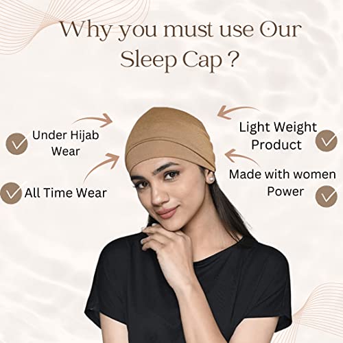Chemo Hats Solid Sleep Cap Women's Bamboo Soft Headwear Cancer Cap Chemo Headwear Women - color: Light Brown