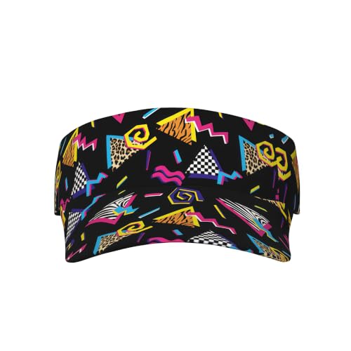 Sun Visor Hat Adjustable Uv Protection Caps Lightweight Hats for Women Men Outdoor Sports Running Golf Tennis - color: 90s 90's 1990s Retro Disco Party Theme