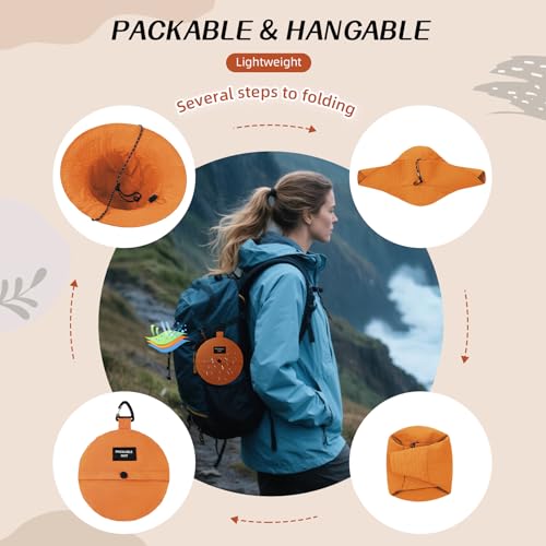 Durio Waterproof Bucket Hats for Woman UPF 50+ Sun Hat - color: Orange