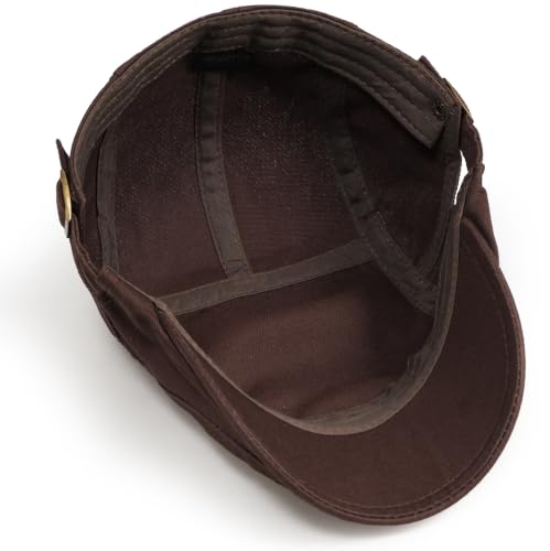 Initlove Mens Newsboy Cap Cotton Ivy Hat Beret Hats for Driving - color: B Coffee
