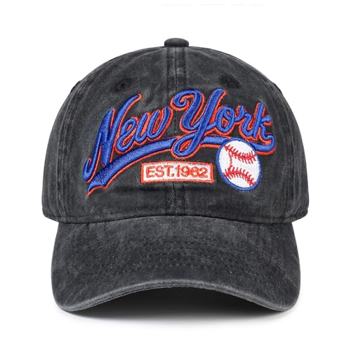 Baseball Cap Unstructured Classic Vintage Embroidered Ball Hat Men Women - color: New-york