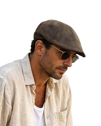 Clakllie Polyester Suede Newsboy Flat Cap Vintage Ivy Cabbie Caps Classic Irish Newsies Gatsby Hat Golf Hunting Gatsby Hat - color: Cdus-nb25q09-taupe