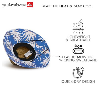 Quiksilver Men's Wide Brim Outdoor Lifeguard Straw Sun Hat - color: Royal Blue, size: XX-Large