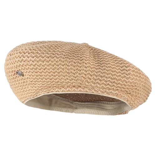 Women Summer Straw Woven Sunhat Classic Beret Artist Painter Sun Hat Cap - color: B Khaki