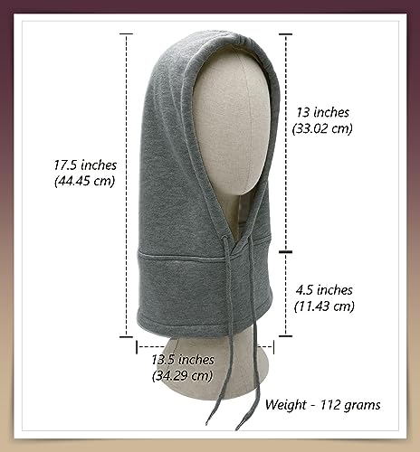 Unisex Sporty Snood Hat with drawstring Hood Scarf Neck Warmer Winter Balaclava Hood - color: Gray