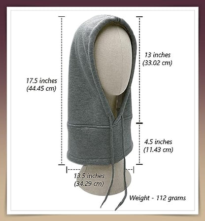 Unisex Sporty Snood Hat with drawstring Hood Scarf Neck Warmer Winter Balaclava Hood - color: Gray