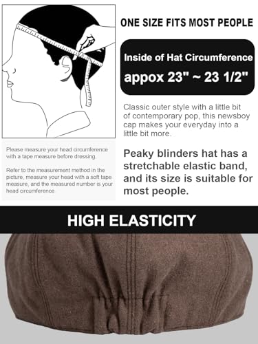 Senker Fashion 2 Pieces Newsboy Cap for Men - color: Coffe Black