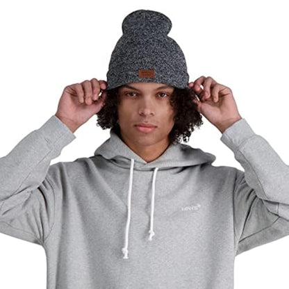 Levi's Mens All-Season Hero Beanie Soft Knit Cuffed Winter Hat, Warm & Comfortable Everyday Style - color: Marled Grey