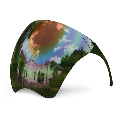 mayoken® Full Face Shield Sunglasses, Futuristic Wraparound Sun Protection Face Shield for Men & Women, Anti-Fog Mirror Shield Glasses, Lightweight & Comfortable Gray-Red Mirror - color: Red Tinted Gray
