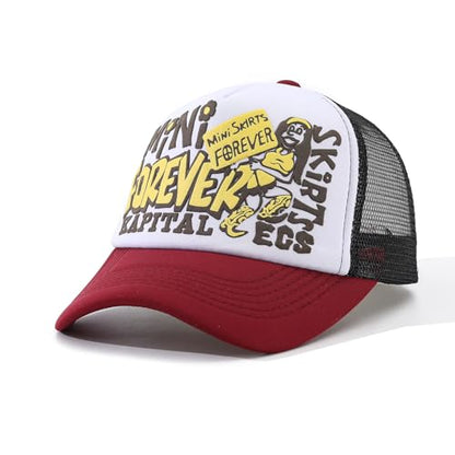 Breathable Snapback Trucker Hats Summer Baseball Caps Adjustable Outdoor Mesh Snap Back Hats for Daily Use - color: Mg-bcm2630-white