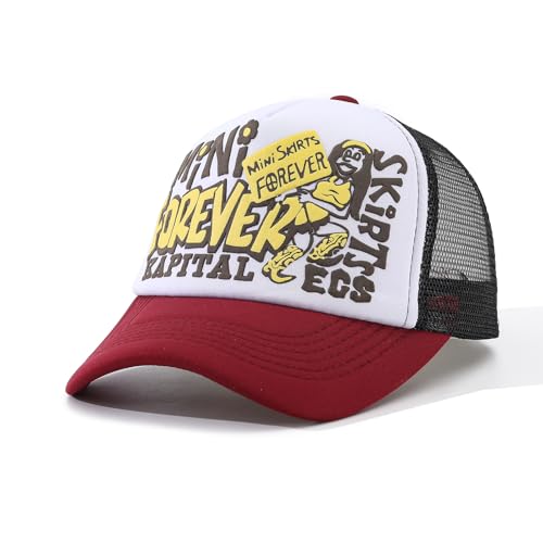 Breathable Snapback Trucker Hats Summer Baseball Caps Adjustable Outdoor Mesh Snap Back Hats for Daily Use - color: Mg-bcm2630-white