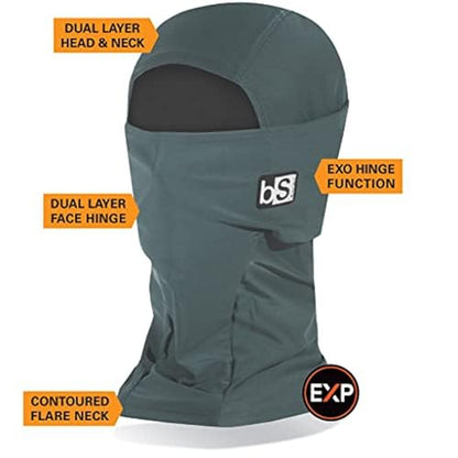 BLACKSTRAP Expedition Hood Balaclava Face Mask – Dual Layer, Breathable, Moisture-Wicking, and Helmet-Compatible - color: Granite