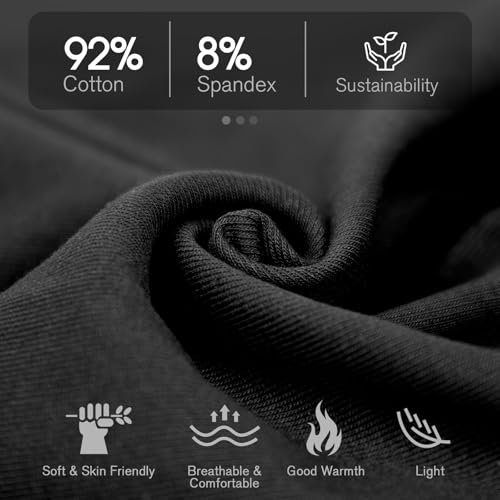 HAMUNI Slouchy Beanie for Women Men Soft Cotton Chemo Hats Double-Layer Warm Beanie Cap for Daily Wear & Transitional Seasons - color: Black