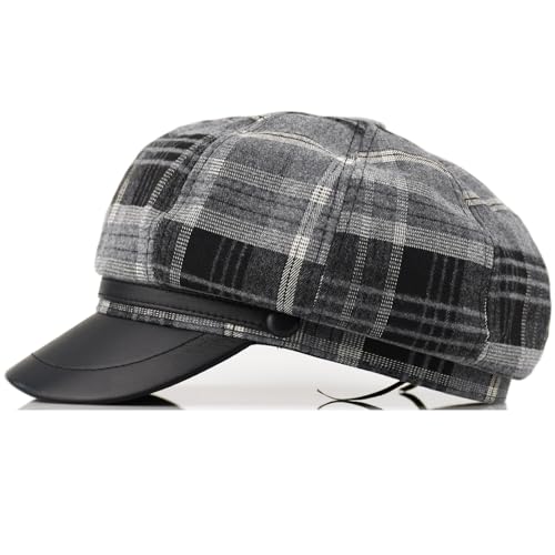 Womens Newsboy Cap French Fashion Hats Summer Cabbie Baker Boy Hat for Fall Beret Cap - color: T1-beret-black