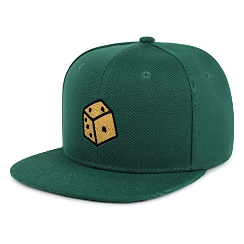 Dice Hip-Hop Snapback Hat Embroidered Baseball Cap Cute Board Game - color: 06. Green