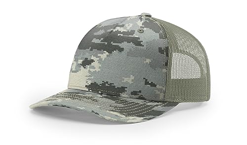 Richardson 112FP & 112PFP Classic Fit Five-Panel Snapback Trucker Cap |OSFM - color: Digital Camo/Light Green