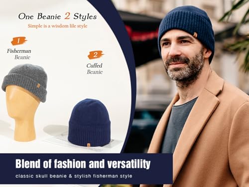 TOP-EX PolarWool Merino Wool Beanie with Soft Polartec Fleece Lining - color: Black, size: Medium-Large