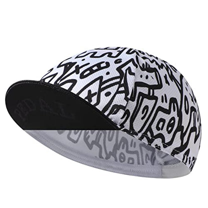 Man's Cycling Cap - Polyester Road Cycling Hat-Under Helmet - Cycling Helmet Liner Breathable&Sweat Uptake - color: Black Aa