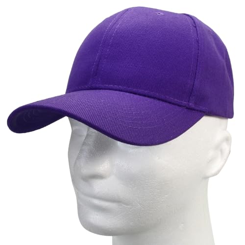 Falari Wholesale Bulk Lot 12-Pack Baseball Cap Adjustable Size Plain Blank Solid Color - color: Purple