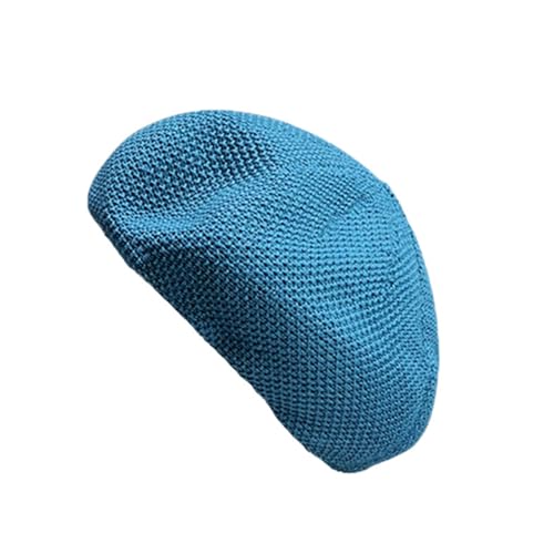 Summer Beret Hat for Women, French Style Cotton Beanie Hat - color: Blue