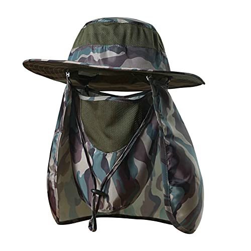 Fishing Hat,Sun Cap with UPF 50+ Sun Protection and Neck Flap,for Man and Women - color: Army Green