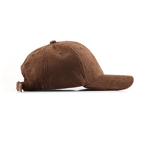Corduroy Hat Low Profile Solid Color Baseball Caps Sun Hat Adjustable for Men and Women - color: Brown