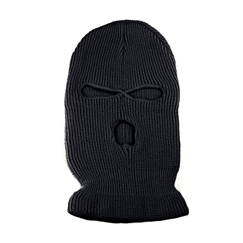 3-Hole Ski Face Mask Balaclava for Men and Women,Set of 2 - color: Black+white