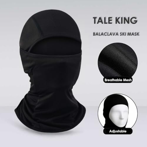 Ski Mask Balaclava Motorcycle Summer Face Mask Shiesty Mask for Men Women - color: Black + Black