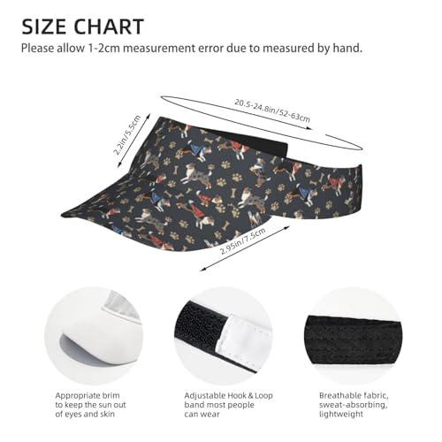 Adjustable Lightweight Open Top Sports Sun Visor Hat Cap for Golf Tennis - color: Cartoon Puppy and Paw