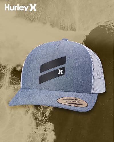 Hurley Mens Lightweight Poly Mesh Back Curved Bill Cap Trucker Hat - color: Blue
