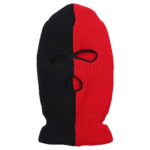 3 Hole Ski Mask Full Face Cover Balaclava Winter Windproof Cycling Accessories for Men Women - color: Black-red