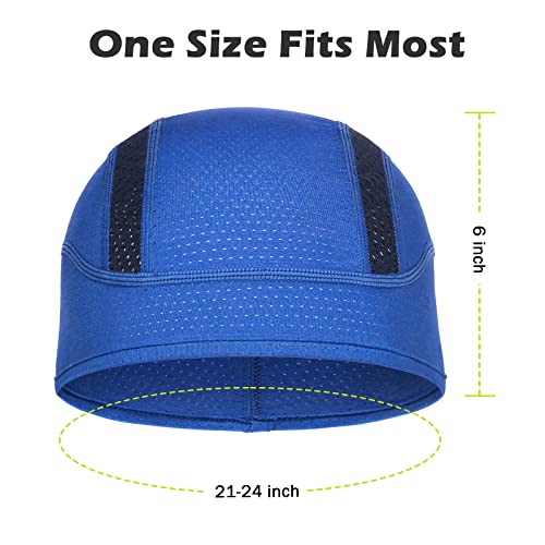 MELASA Cooling Skull Cap Breathable Mesh Sweat Control Helmet Liner for Men - color: Black&dark Geometry