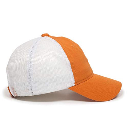 Outdoor Cap Garment Washed Meshback Cap - color: Orange/White