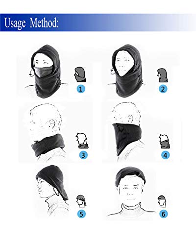 Warm Fleece Balaclava Ski Bike Full Face Mask Neck Warmer Winter Sports Cap - color: Blue+grey