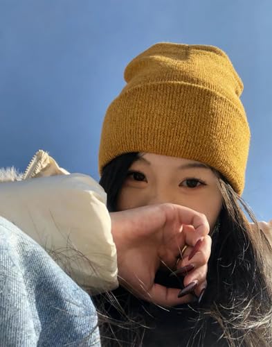 HIWIND Beanie for Men Women Knit Cuffed Winter Beanies Skull Cap Hat - color: Brown