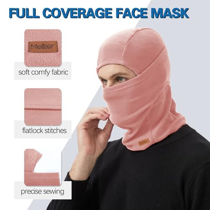 Winter Balaclava Ski Mask for Men Women - Windproof Thermal Face Mask for Snowboard Cycling Running for Cold Weather - color: Dark Pink/Rose Pink