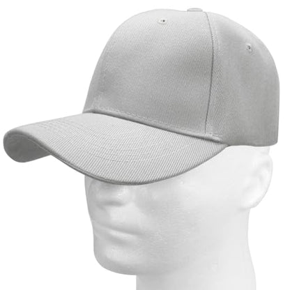 Falari Wholesale Bulk Lot 12-Pack Baseball Cap Adjustable Size Plain Blank Solid Color - color: Light Gray