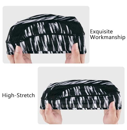 MELASA Cooling Skull Cap Breathable Mesh Sweat Control Helmet Liner for Men - color: Black&lightning White