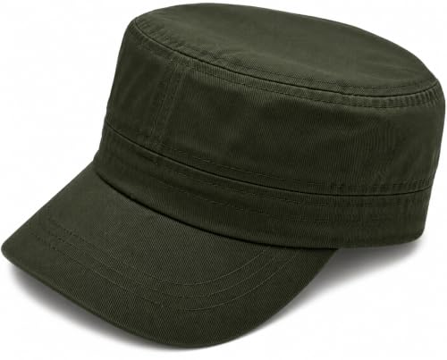 Military Cap Cadet Hats for Men Women Short Bill Army Style - color: Olive