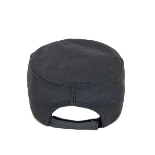 Adjustable Cotton Military Style Studded Front Army Cap Cadet Hat - Diff Colors Avail - color: Charcoal