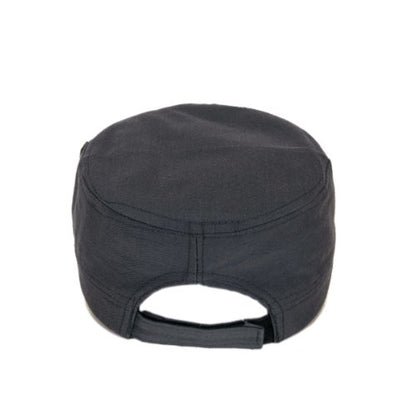 Adjustable Cotton Military Style Studded Front Army Cap Cadet Hat - Diff Colors Avail - color: Charcoal