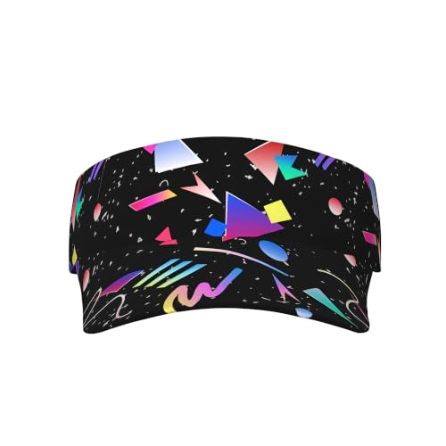 Sun Visor Hat Adjustable Uv Protection Caps Lightweight Hats for Women Men Outdoor Sports Running Golf Tennis - color: 80s 90s Vintage Disco Theme