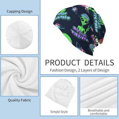 Beanie Hat for Men Women Slouchy Beanie Skull Sleep Cap Soft Lightweight Chemo Hat Stretch Cancer Headwear - color: Alien