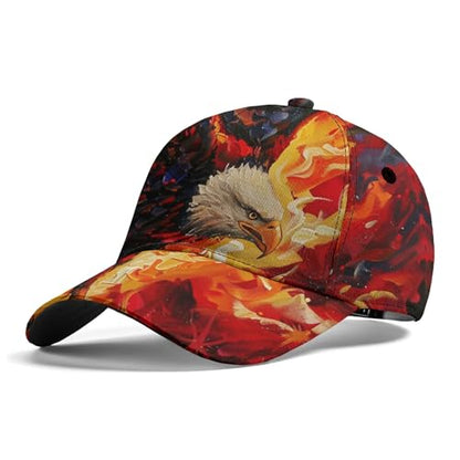 Lightweight Sweat Wicking All Over Print Baseball Cap Bold Graphic Sports Cap for Running, Gym - color: Eagle