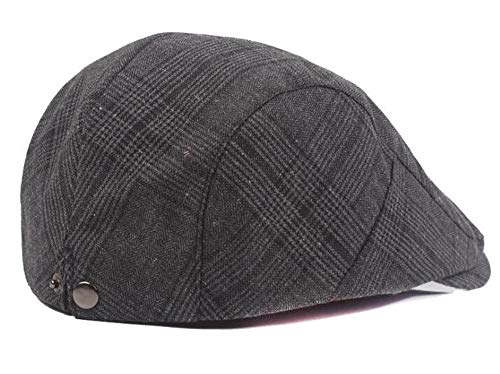 2 Pack Men's Cotton Flat Cap Ivy Gatsby Newsboy Hat - color: E