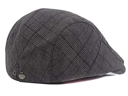 2 Pack Men's Cotton Flat Cap Ivy Gatsby Newsboy Hat - color: E