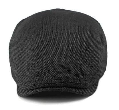 DIYDECAL Mens Flat Cap Newsboy Cap Adjustable Ivy Driving Scally Hat for Men Women - color: Black