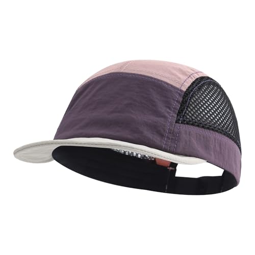 Soft Short Brim Hats Mens 5 Panel Baseball Cap Mesh Breathable Dad Hat Multi Color Running Hats Quick Dry Sports Cap - color: Mg-wcwmdym2536-purple