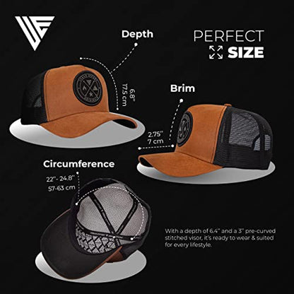 Urban Effort Trucker Hat for Men & Women, Mesh Back Baseball Cap, 5 Panel - color: Brown, style: Mesh Back