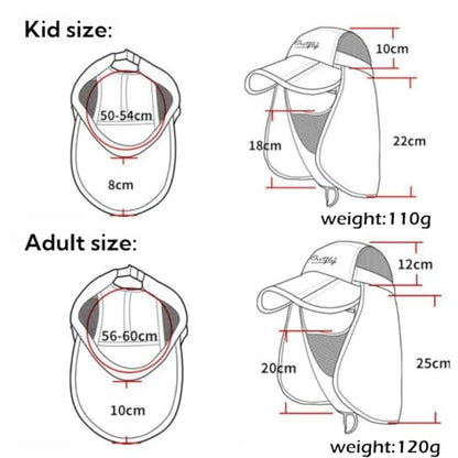 Full Coverage Removable UPF 50+ Sun Hat, Breathable Quick Dry Running Cap - color: Sky Nature, size: Small